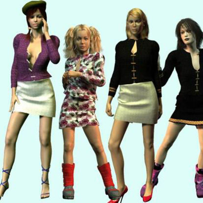 Picture of Lindsay Outfit for Multiple Figures  - Poser Laura, DAZ 3D Victoria 1-3, Stephanie 3, and Aiko 3