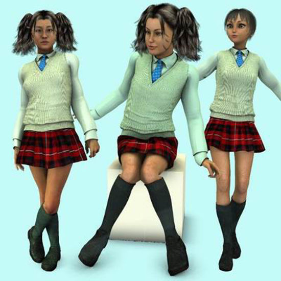 Picture of Japanese School Uniform for Akiko 3 - Poser / DAZ 3D ( A3 )