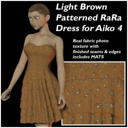 Picture of Light Brown Patterned RaRa Dress for Aiko 4
