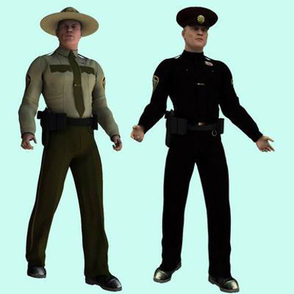 Picture of US Cop for Poser -  Required Textures