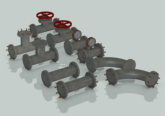 Picture of Modular Industrial Pipe Models