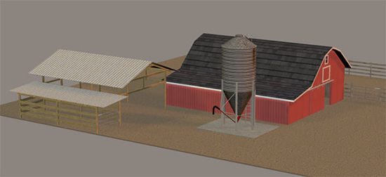 Picture of Open Farm Shed Model with Gate Movements