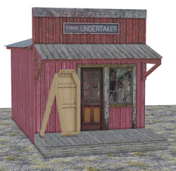 Old West Undertakers Shop Building Model