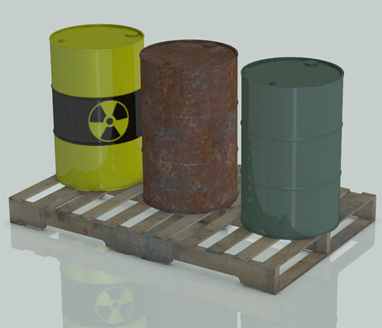 Picture of 55 Gallon Drums and Wooden Pallet Models