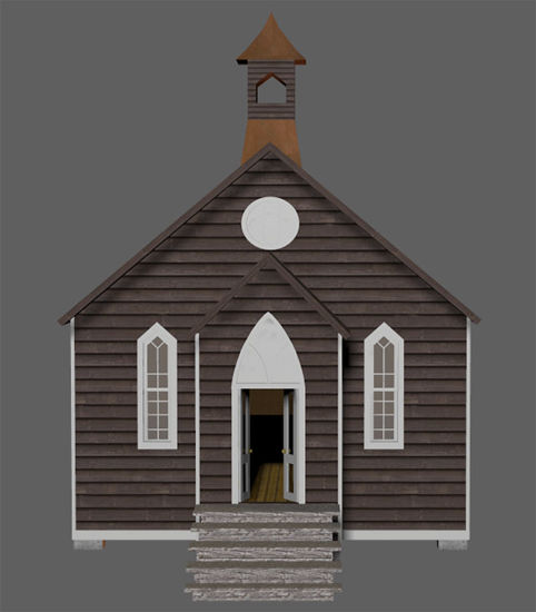 Picture of Old West Church Building Model