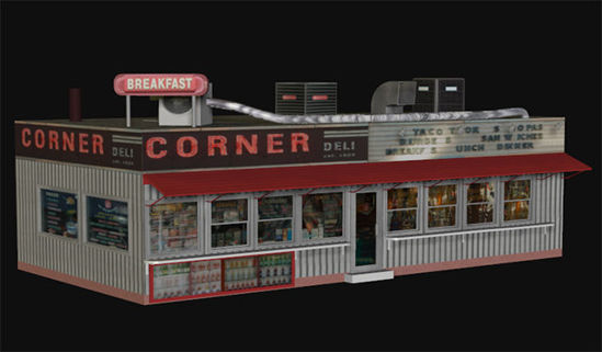 Picture of Corner Deli Building Model -CornerDeli-TextureWindows