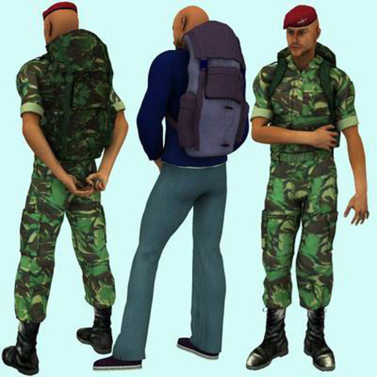 Picture of Rucksack backpack for Michael 3 - Poser / DAZ 3D ( M3 )