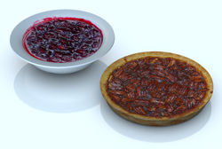 Cranberry Sauce and Pecan Pie Holiday Food Models