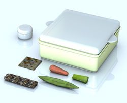 Healthy Foods and Plastic Containers Prop Set