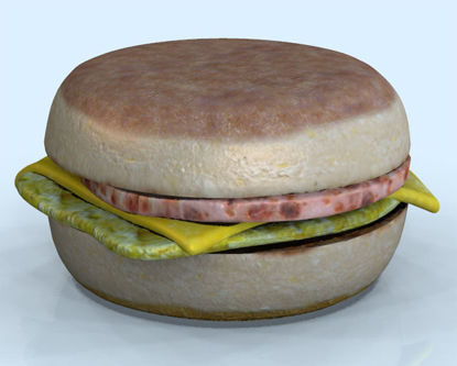 Picture of English Muffin Breakfast Sandwich and Extra Food Models