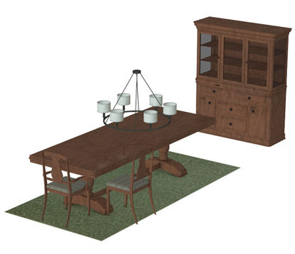 Picture of Formal Dining Furniture Model Set - Poser and DAZ Studio Format