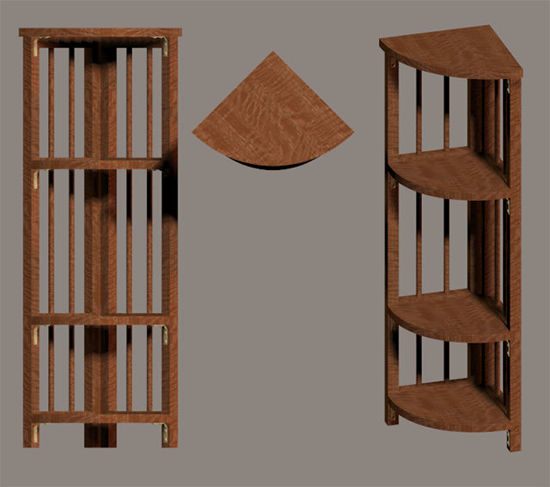 Picture of Wooden Corner Shelf Furniture Model