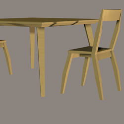 Danish Contemporary Table and Chair Props