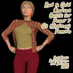 Poser 7 G2 Sydney Red and Gold Chelsea Outfit