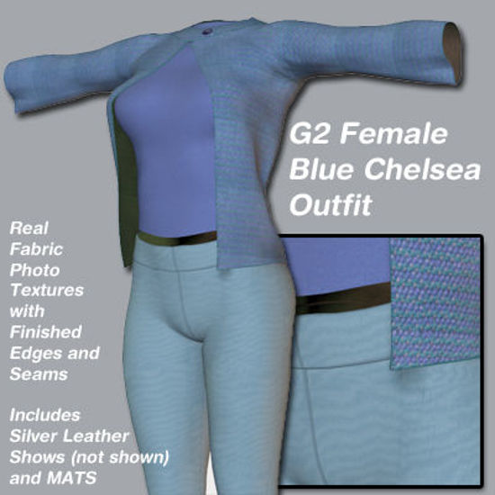 Picture of Blue Chelsea Outfit for the Poser G2 Female