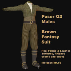 Brown Fantasy Suit for Poser G2 Males