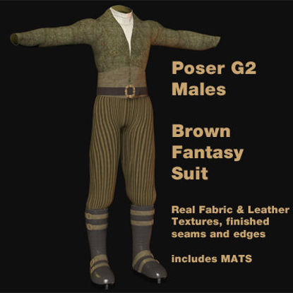 Picture of Brown Fantasy Suit for Poser G2 Males