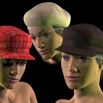 Picture of 70's style hat with hair for Stephanie 3 Poser DAZ SP3