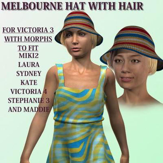 Picture of Melbourne hat with hair for Multi figures