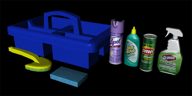 Cleaning Product Models 3D Housewares & Household ModelsPoser World ...