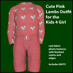 Cute Pink Lambs Outfit for the Kids 4 Girl