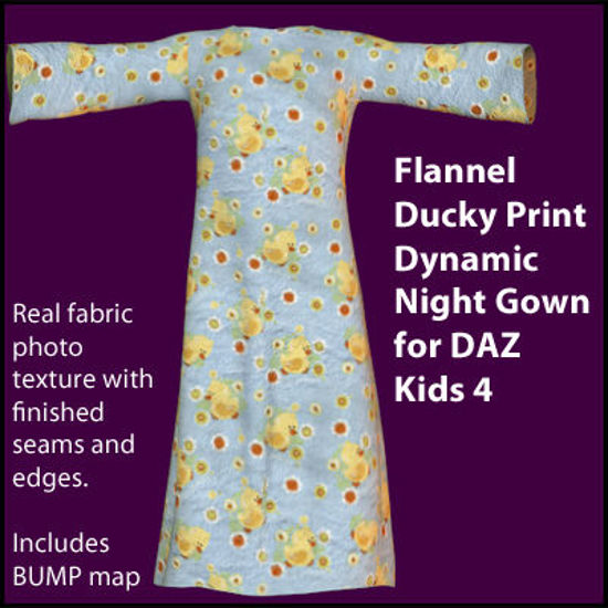 Picture of Flannel Ducky Night Gown for Kids 4