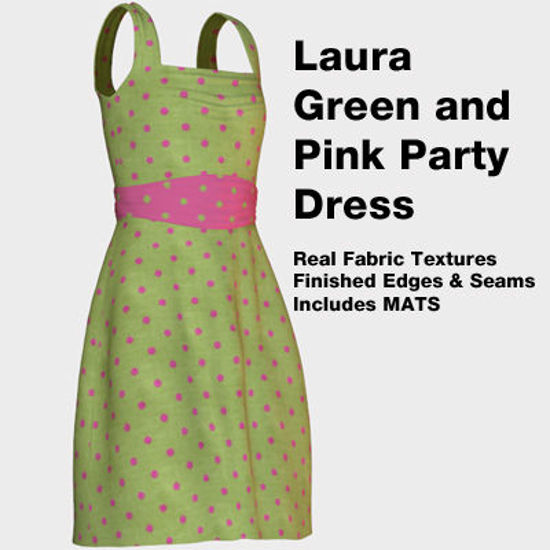 Picture of Green and Pink Polkadot Party Dress for Laura