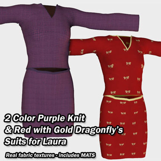 Picture of Purple Knit and Red Gold Suits for Laura