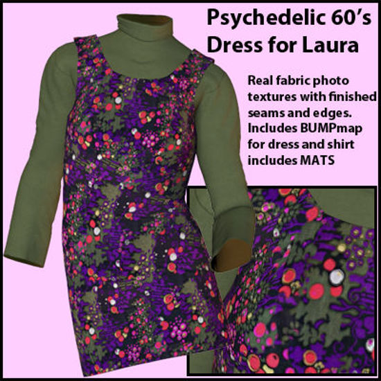 Picture of Psychedelic 60's Dress for DAZ Laura