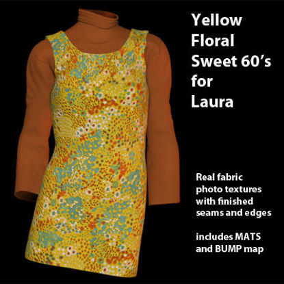 Picture of Yellow Floral Sweet 60's Dress for Laura