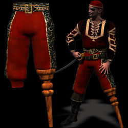 Mike's pirate Baggy Pants with integrated Pegleg