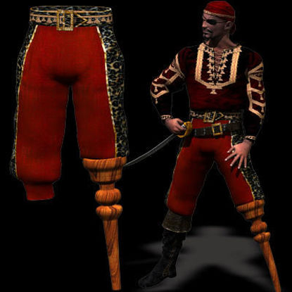 Picture of Mike's pirate Baggy Pants with integrated Pegleg