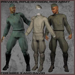 Red Army Uniforms for David - Poser / DAZ 3D David