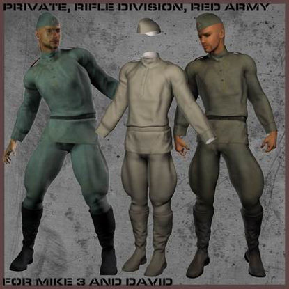 Picture of Red Army Uniforms for David - Poser / DAZ 3D David