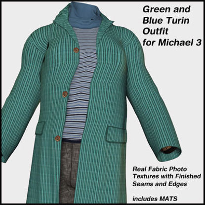 Picture of Blue and Green Turin Outfit for Michael 3