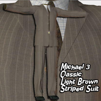 Picture of Light Brown Striped Suit for Michael 3