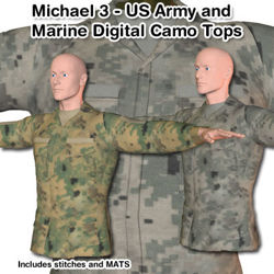 Michael 3 US Military Digital Camo Tops