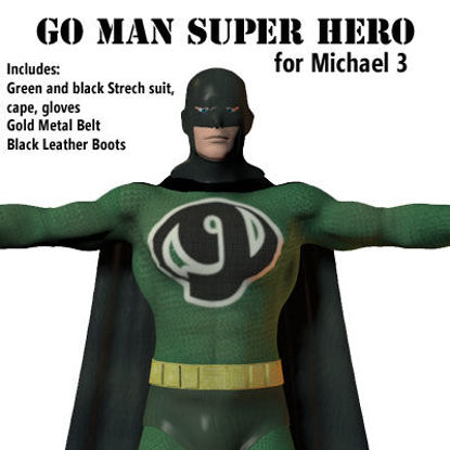 Picture of GO Man Super Hero Outfit for Michael 3 - SuperHeroM3-GoMan