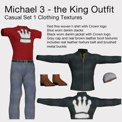 Michael 3 The King Outfit Clothing Textures - M3CasSet1-Var2
