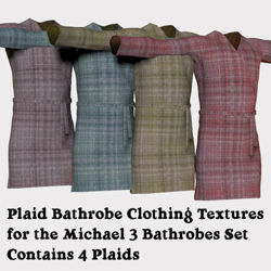 Plaid Bathrobe Clothing Texture for Michael 3