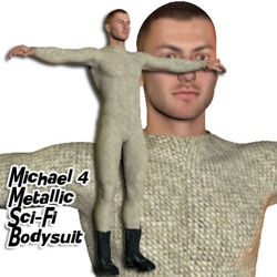 Michael 4 Metallic Fabric Sci-Fi Bodysuit