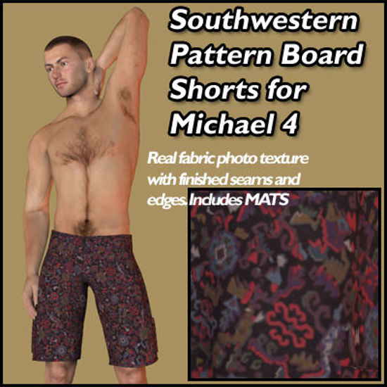 Picture of Southwestern Pattern Board Shorts for Michael 4