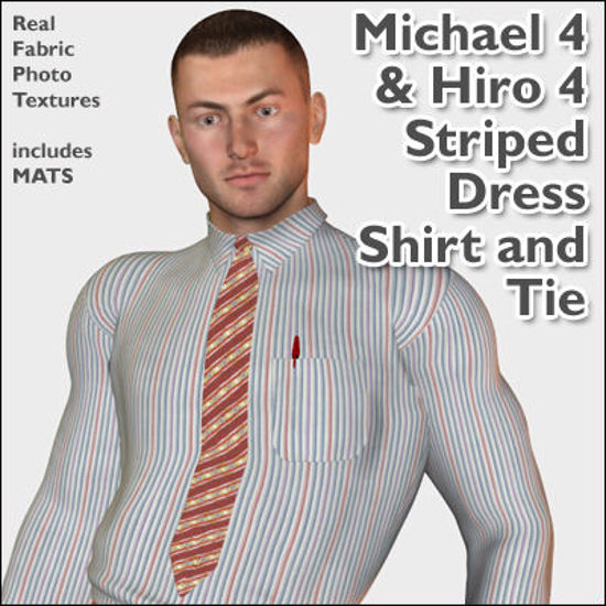 Picture of Multicolor Striped Shirt and Tie Texture for Michael 4 and Hiro 4