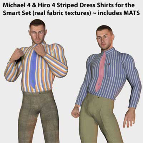 Picture of Michael 4 and Hiro 4 Striped Dress Shirts