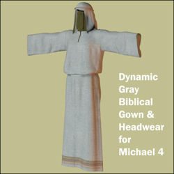 Dynamic Gray Biblical Gown and Headwear for Michael 4