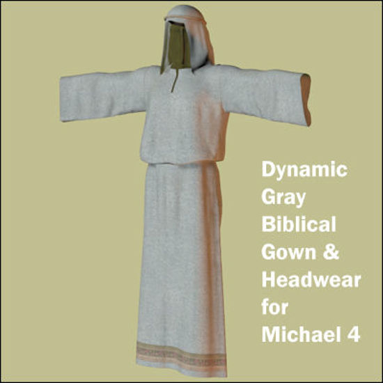 Picture of Dynamic Gray Biblical Gown and Headwear for Michael 4