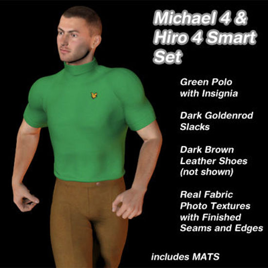 Picture of Green and Goldenrod Smart Set for Michael 4 and Hiro 4