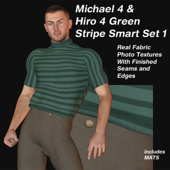 Picture of Green Striped Smart Set for Michael 4 and Hiro 4