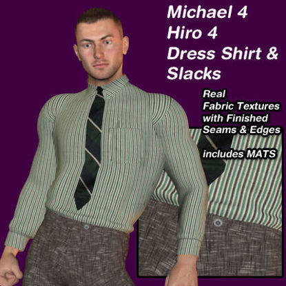 Picture of Smart Striped Dress Shirt and Matching Pants for Michael 4 and Hiro 4