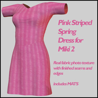 Picture of Pink Striped Spring Dress for Miki 2